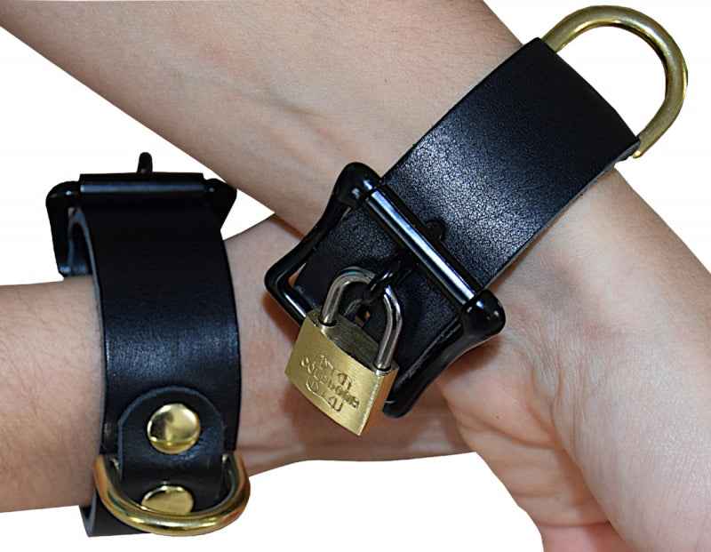 Bondageset - Halsband, Handfesseln, Fußfesseln inkl. Führleine aus Büffelleder