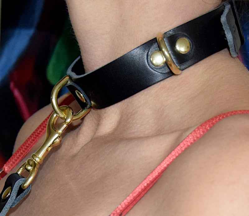 Bondageset - Halsband, Handfesseln, Fußfesseln inkl. Führleine aus Büffelleder