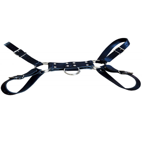 Muwana BDSM Brustgeschirr Harness für Herren aus Leder mit verstellbaren Riemen und metallischen Schnallen, für erotische Spiele.