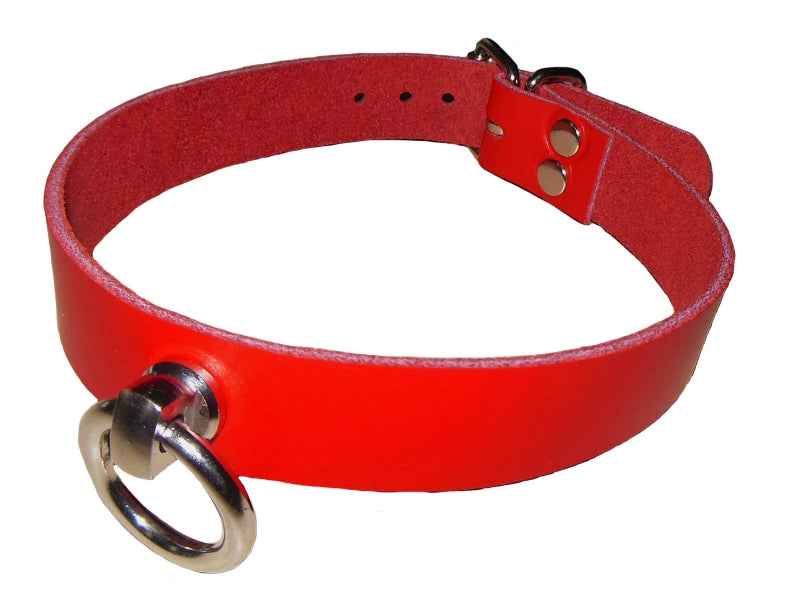 Leder Halsband O-Ring – Handgefertigt aus Rindleder
