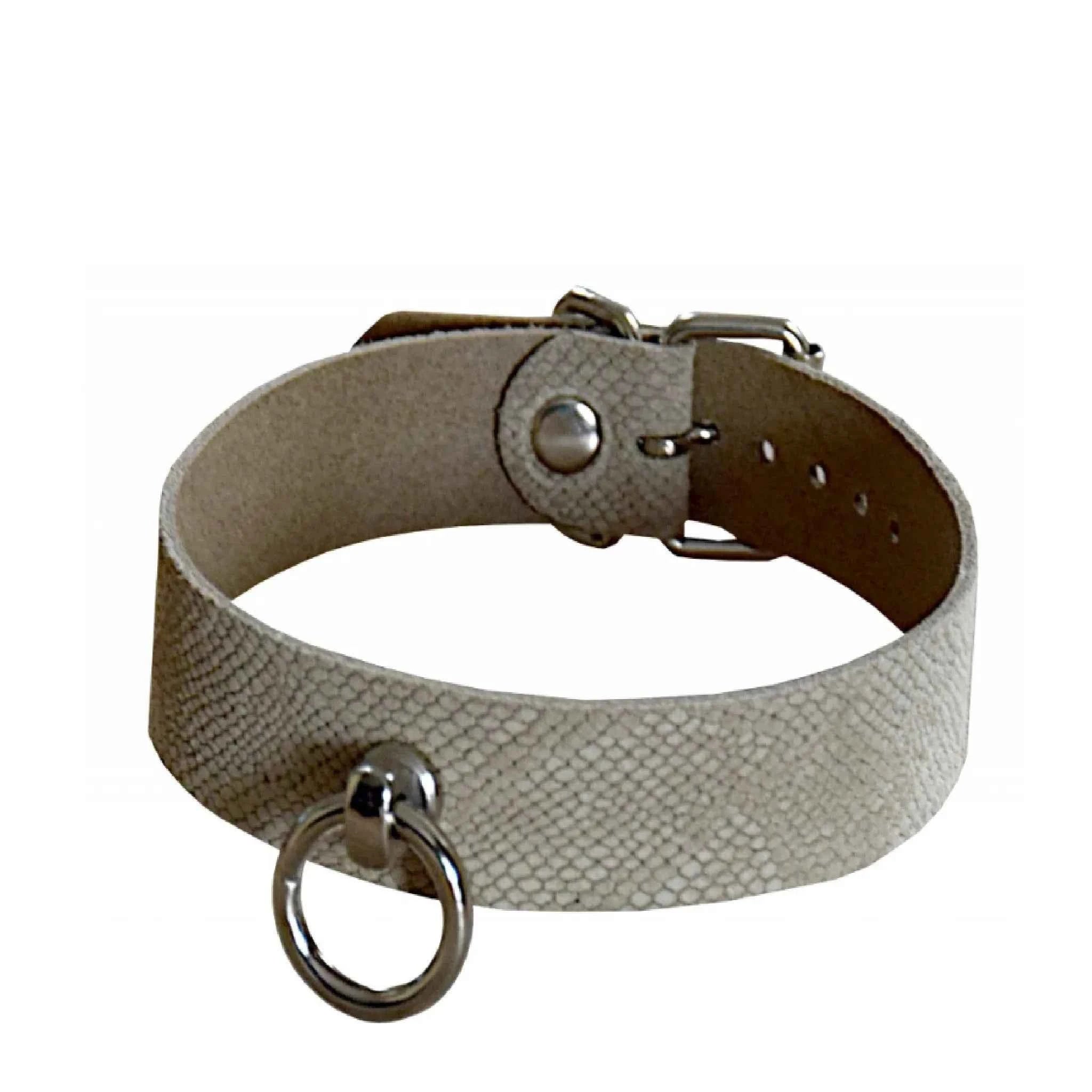 BDSM Halsband Veloursleder SNAKE