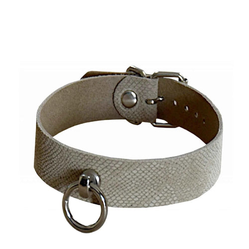 BDSM Halsband Veloursleder SNAKE