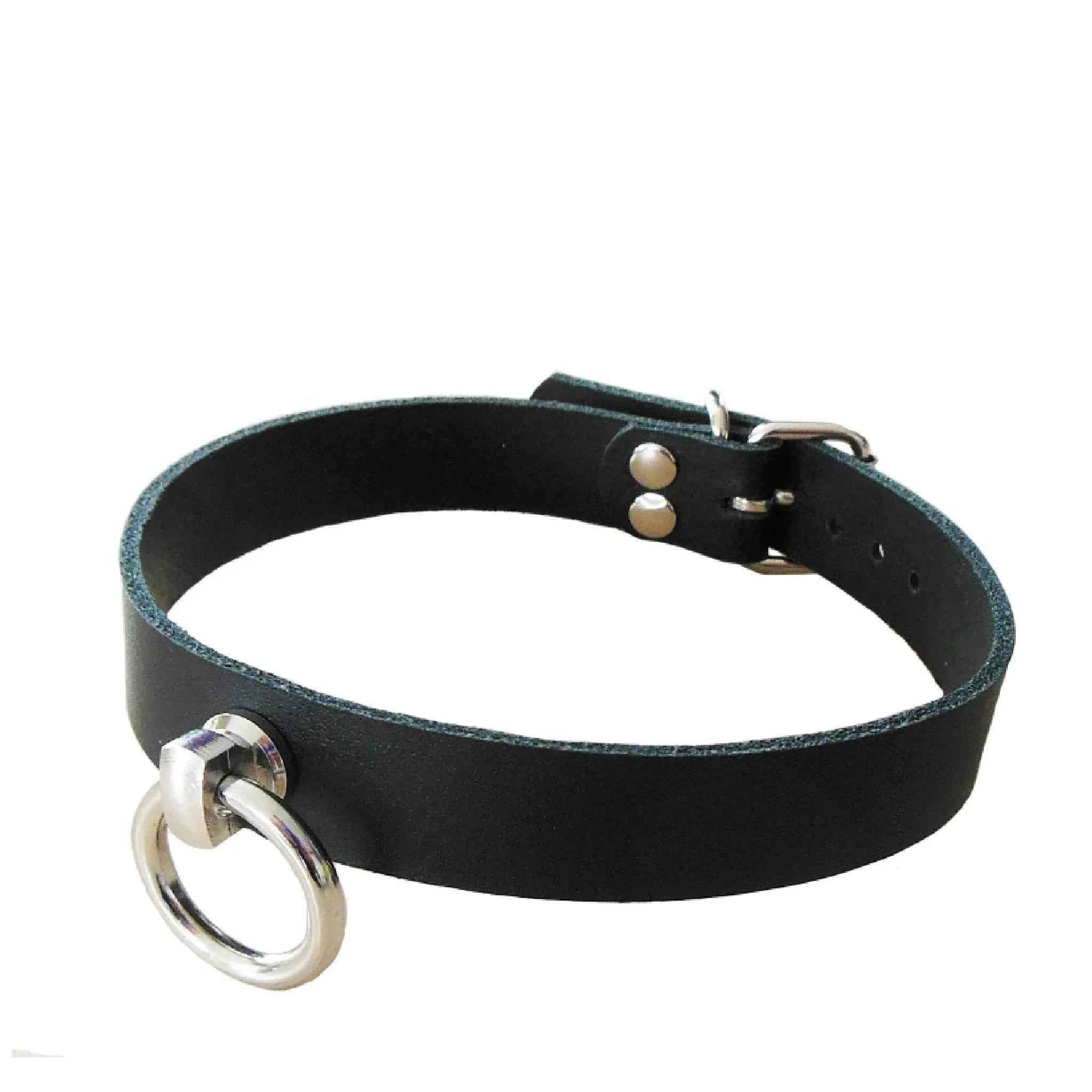 Leder Halsband O-Ring – Handgefertigt aus Rindleder