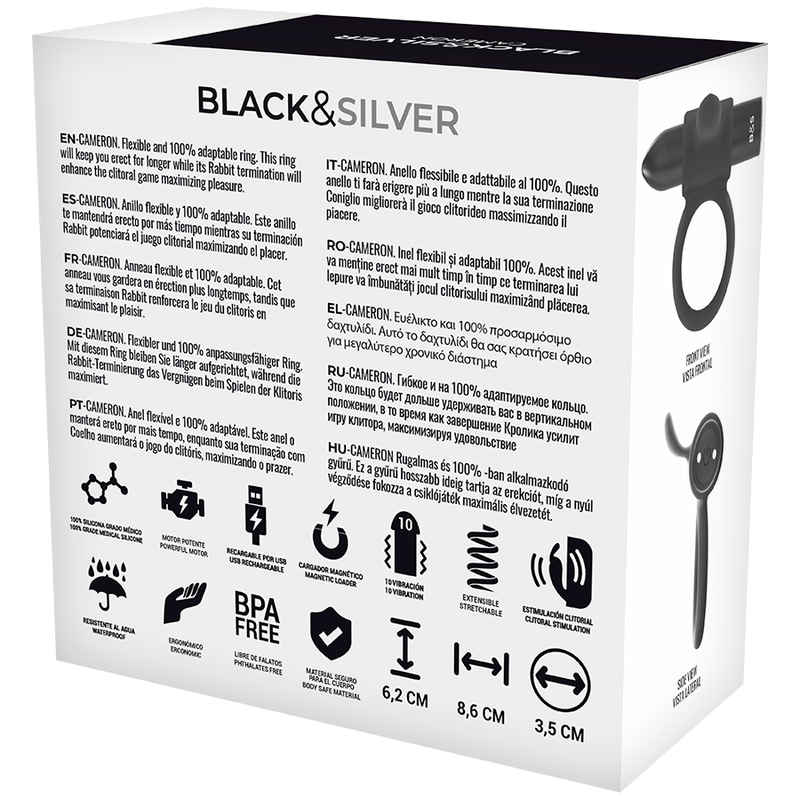 Black&Silver - Cameron Cockring-Uhr Mit Fernbedienung