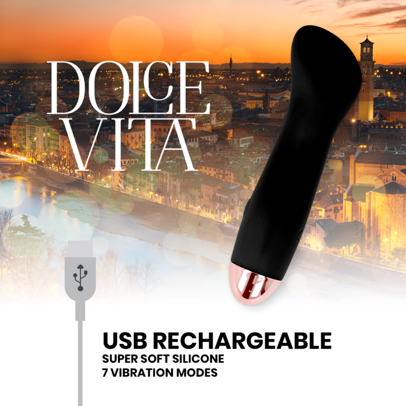 Dolce Vita - Aufladbarer Vibrator Eine Schwarze 7-Geschwindigkeit
