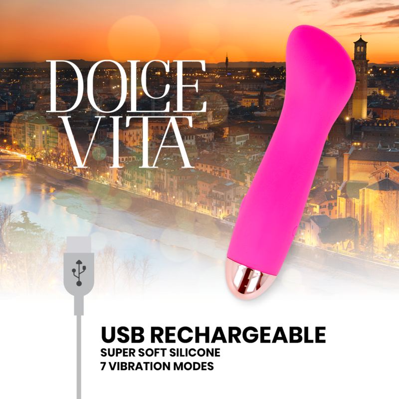Dolce Vita - Aufladbarer Vibrator Eine Rosa 7 Geschwindigkeit