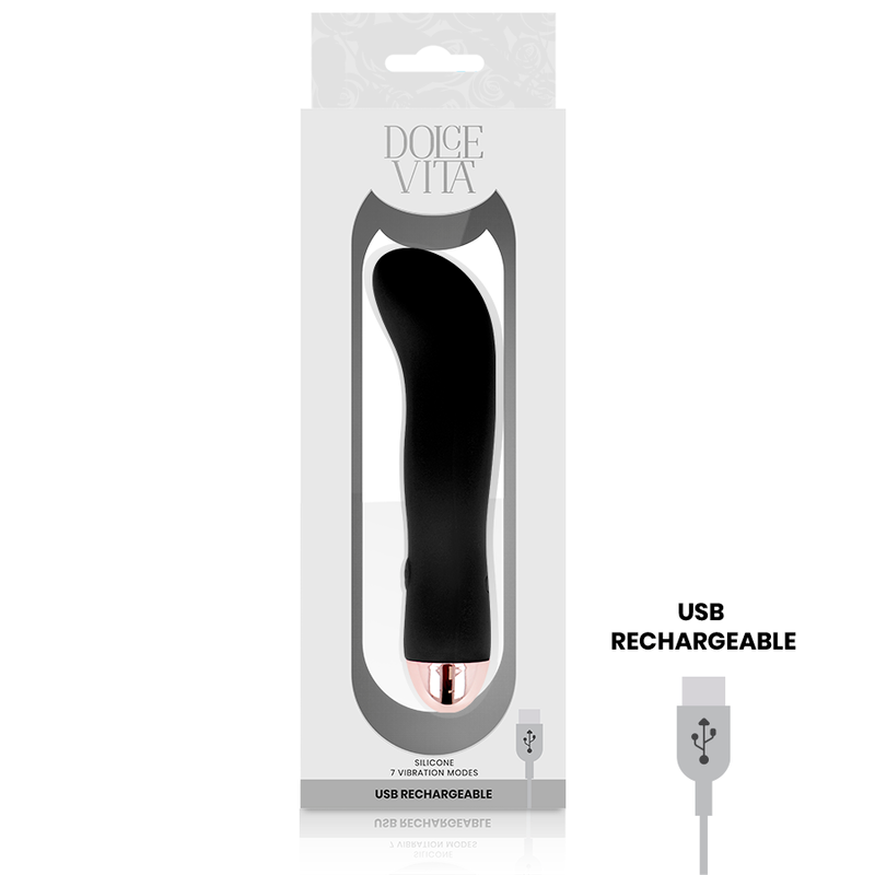 Dolce Vita - Aufladbarer Vibrator Zwei Schwarz 7 Geschwindigkeit