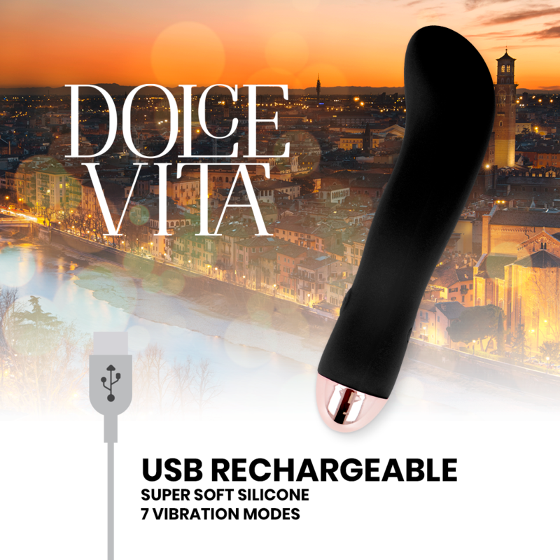 Dolce Vita - Aufladbarer Vibrator Zwei Schwarz 7 Geschwindigkeit
