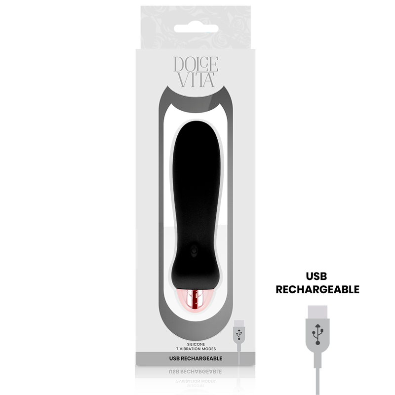 Dolce Vita - Aufladbarer Vibrator Fãœnf Schwarz 7 Geschwindigkeiten