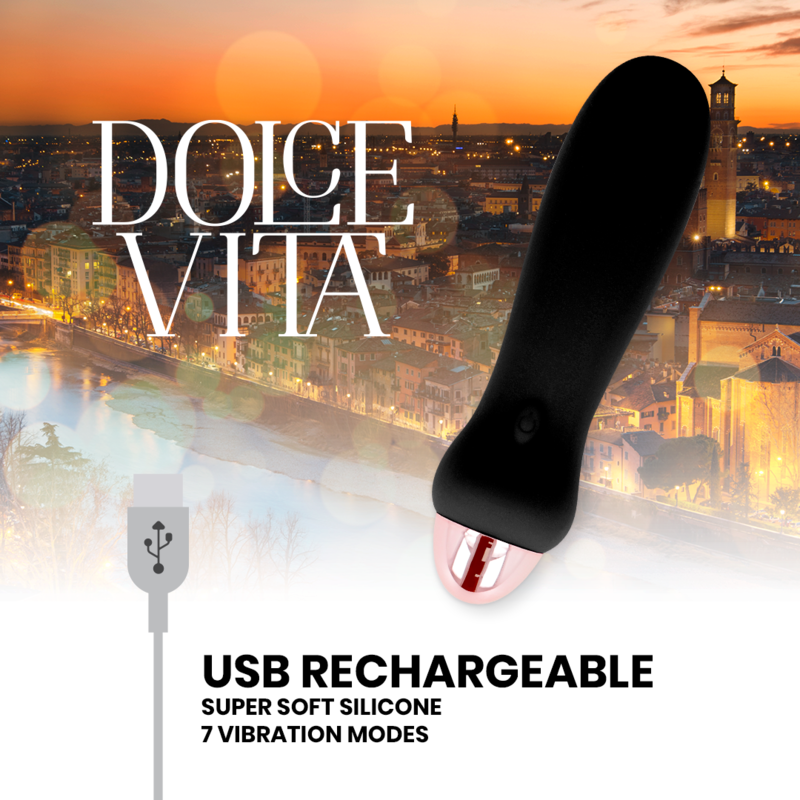 Dolce Vita - Aufladbarer Vibrator Fãœnf Schwarz 7 Geschwindigkeiten