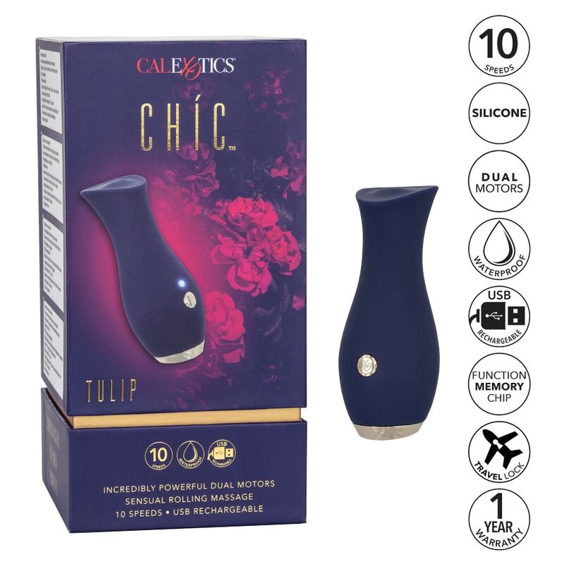 Calexotics - Chic Tulpe Massager Blau
