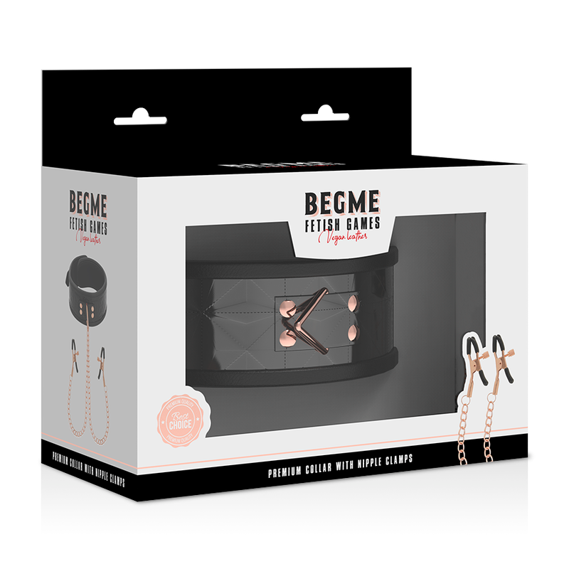 Begme - Black Edition Halsband Mit Nippelklemmen