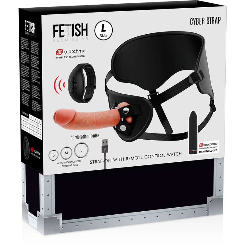 Fetish Submissive Cyber Strap - Harness mit Dildo und Bullet-Fernbedienung