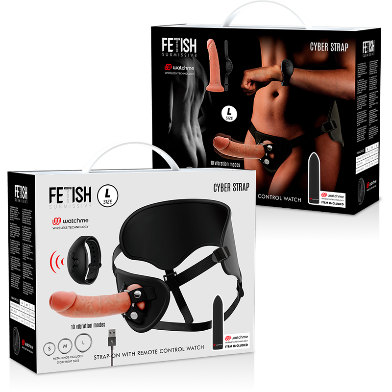 Fetish Submissive Cyber Strap - Harness mit Dildo und Bullet-Fernbedienung