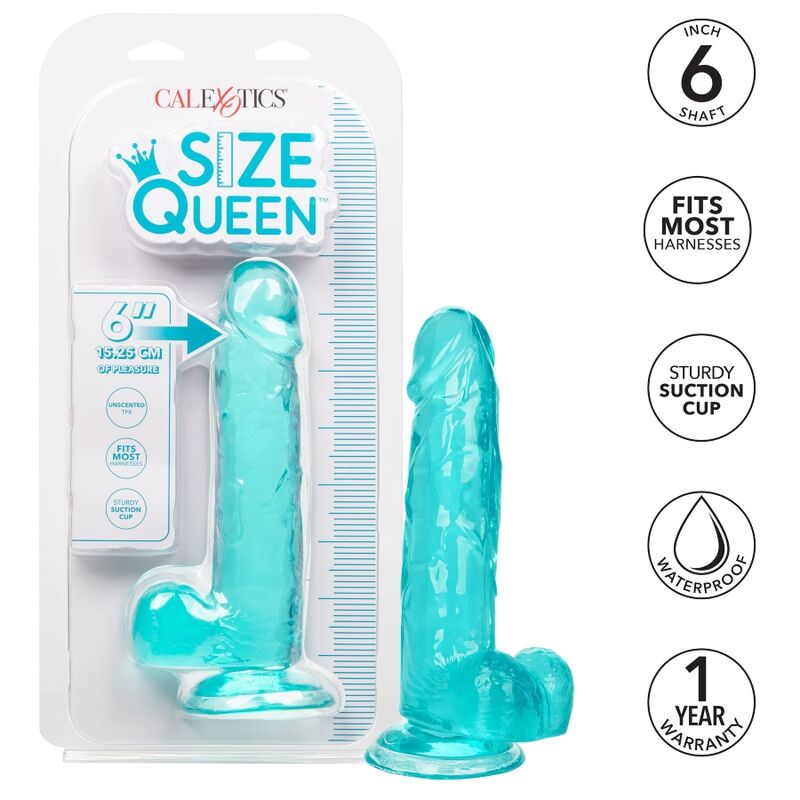 Calexotics - Grã–Sse Kã–Nigin-Dildo Blau 15.3 Cm
