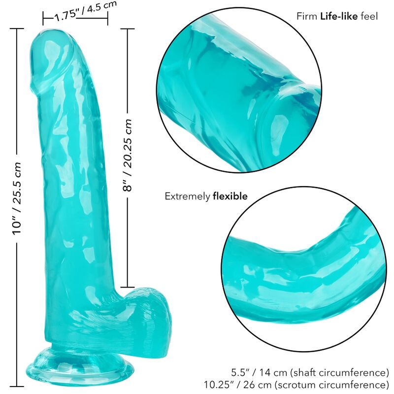 Calexotics - Grã–Sse Kã–Nigin-Dildo Blau 20.3 Cm