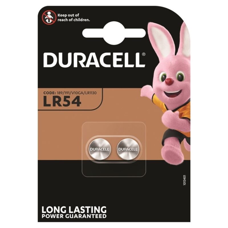 DURACELL - ALKALINE BUTTON BATTERY LR54 LR1130 AG10 1.5V 2 COUNT