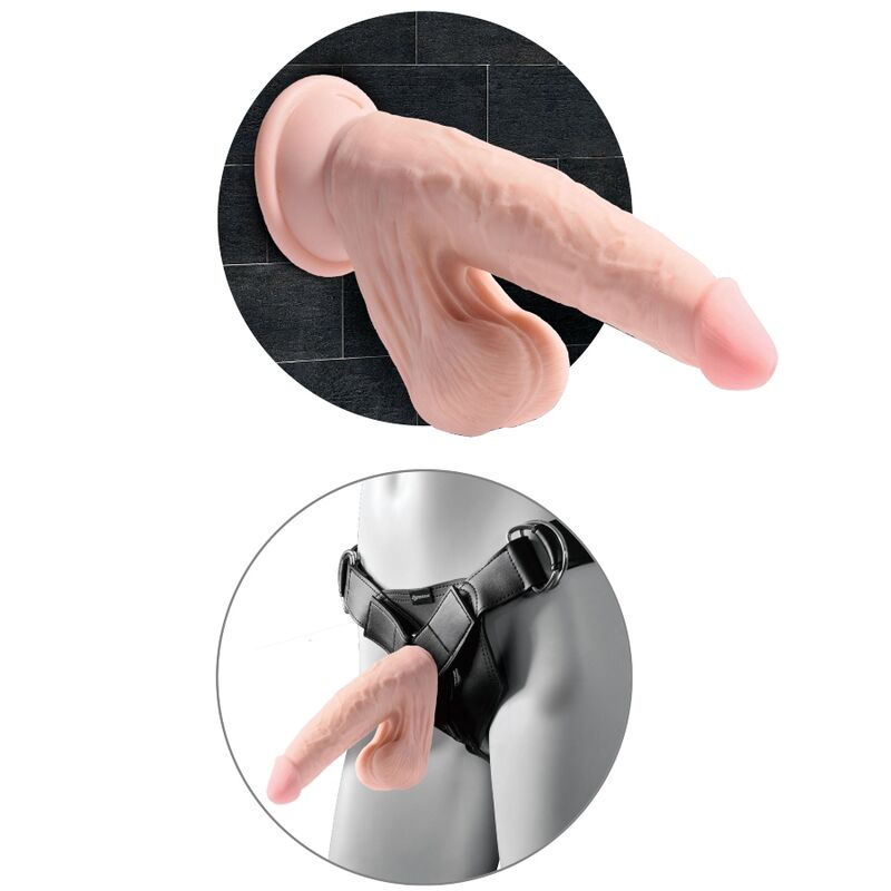 King Cock - Plus 3d Dildo Swinging Balls 24.5 Cm Helle Haut