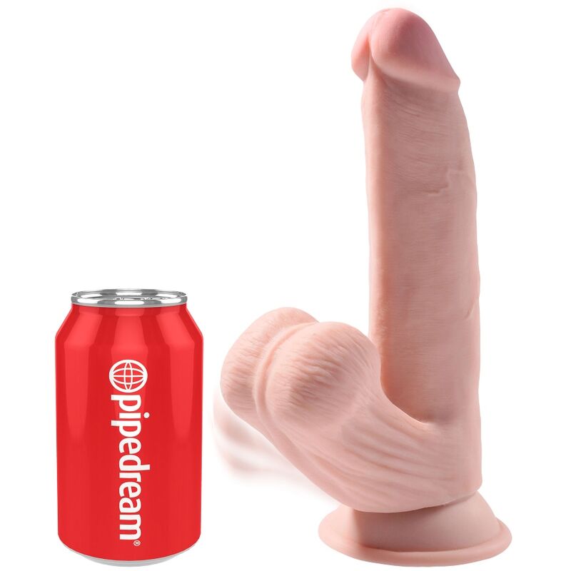 King Cock - Plus 3d Dildo Swinging Balls 24.5 Cm Helle Haut