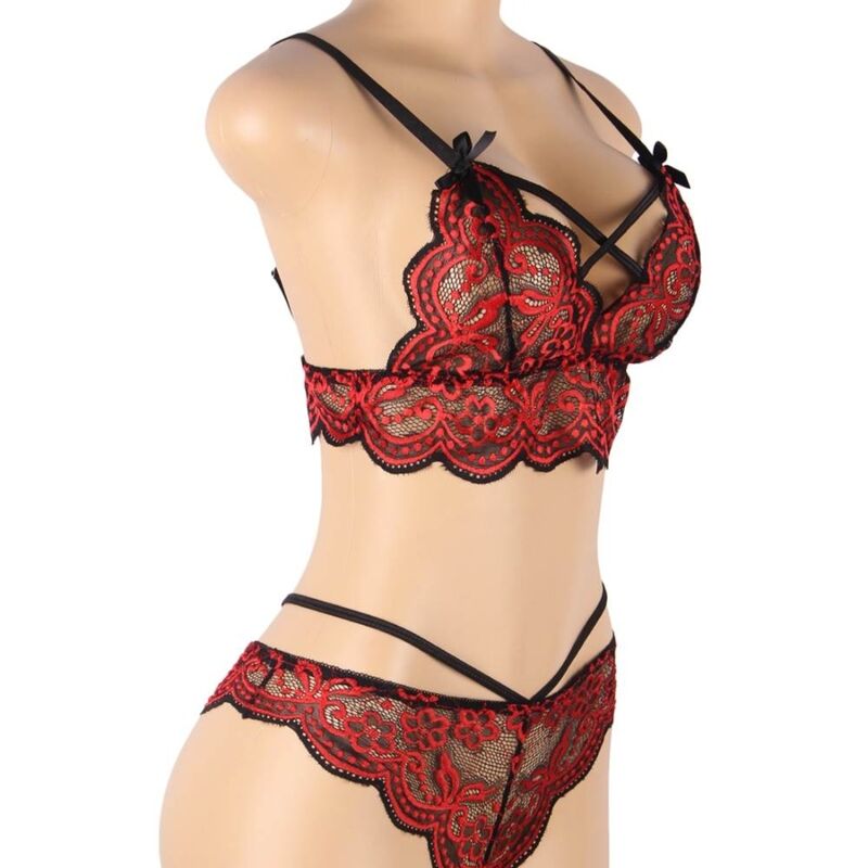 Subblime - Set Zweiteiliges Set Spitzenoberteil Und Hã–Schen S/M