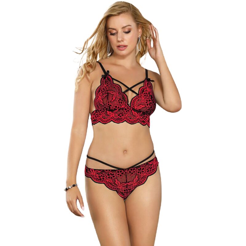 Subblime - Set Zweiteiliges Set Spitzenoberteil Und Hã–Schen S/M