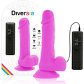 DIVERSIA - FLEXIBLER VIBRIERENDER DILDO LILA 20.5 CM -O- 4.2 CM