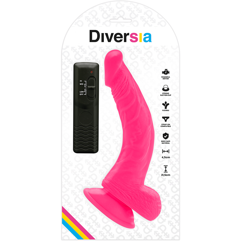 Diversia - Flexibler Vibrierender Dildo Rosa 21.5 Cm -O- 4.5 Cm
