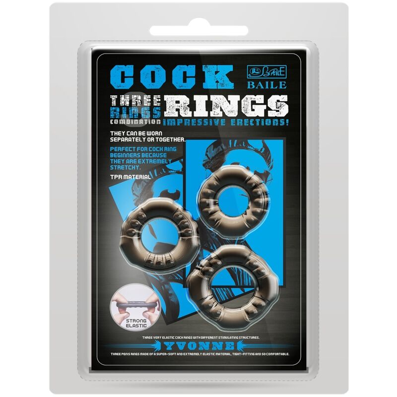 BAILE - COCK RINGE YVONNE SET 3 PENISRINGE