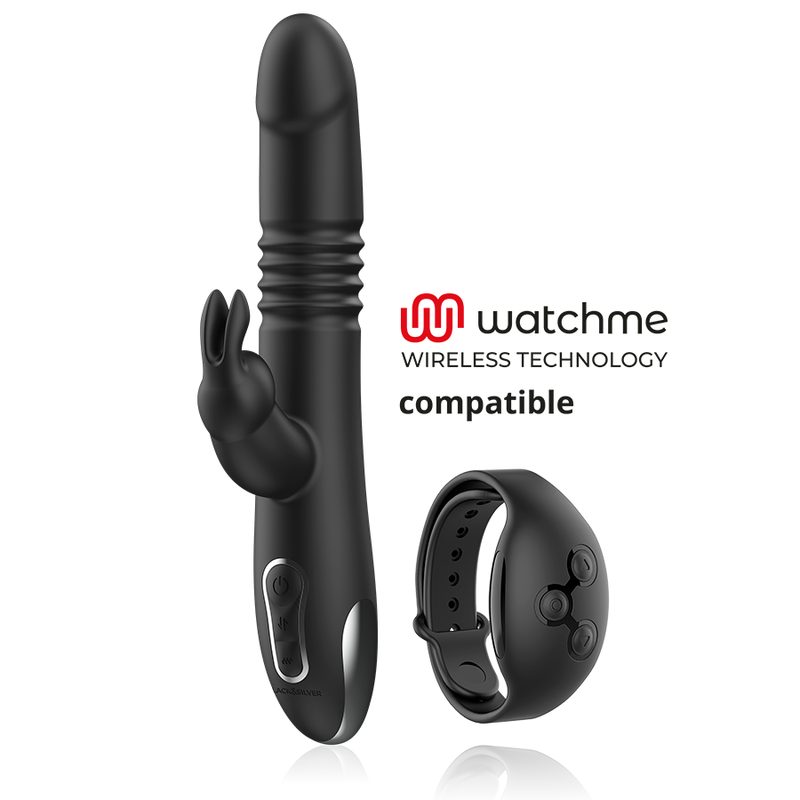 BLACK&SILVER - KENJI STIMULATING VIBE, COMPATIBLE WITH WATCHME WIRELESS TECHNOLOGY