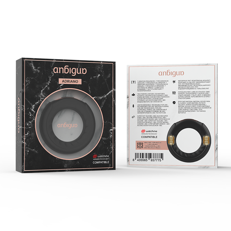Anbiguo - Vibrationsring Adriano, Kompatibel Mit Der Wireless-Technologie Von Watchme