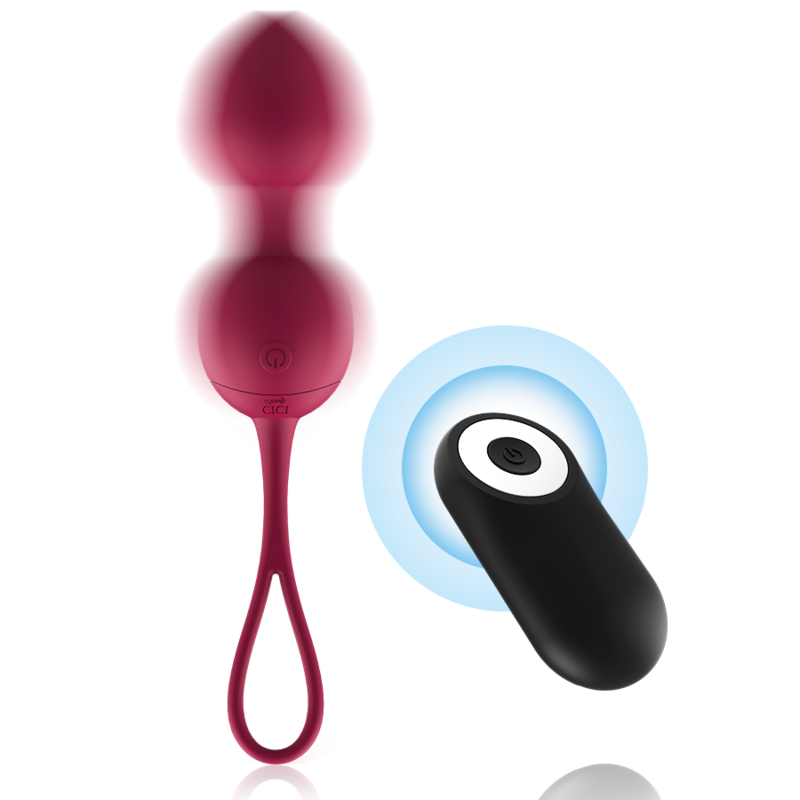 Cici Beauty - Premium Silikon 3 Vibrierende Kegelperlen Fernbedienung