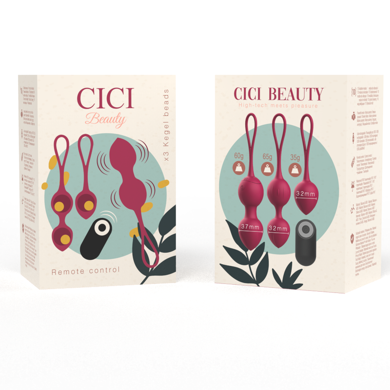 Cici Beauty - Premium Silikon 3 Vibrierende Kegelperlen Fernbedienung