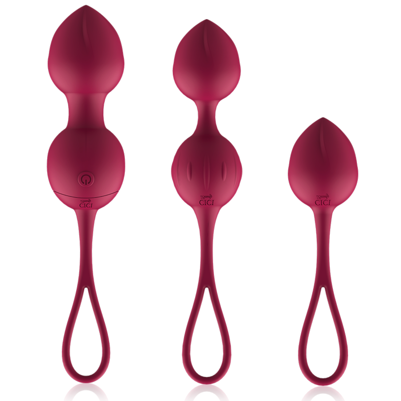Cici Beauty - Premium Silikon 3 Vibrierende Kegelperlen Fernbedienung