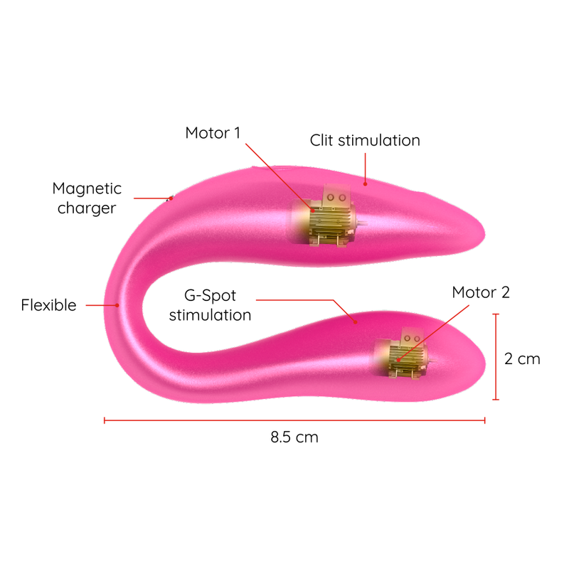 Oninder - Lisbon G-Spot and Clitoral Stimulator Pink - Free App