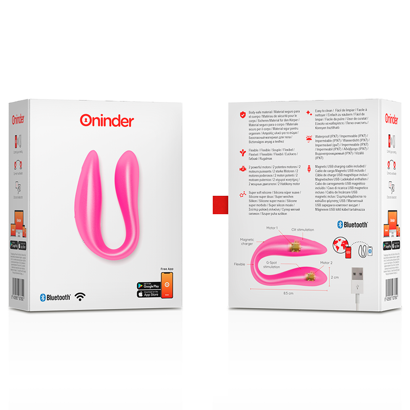 Oninder - Lisbon G-Spot and Clitoral Stimulator Pink - Free App