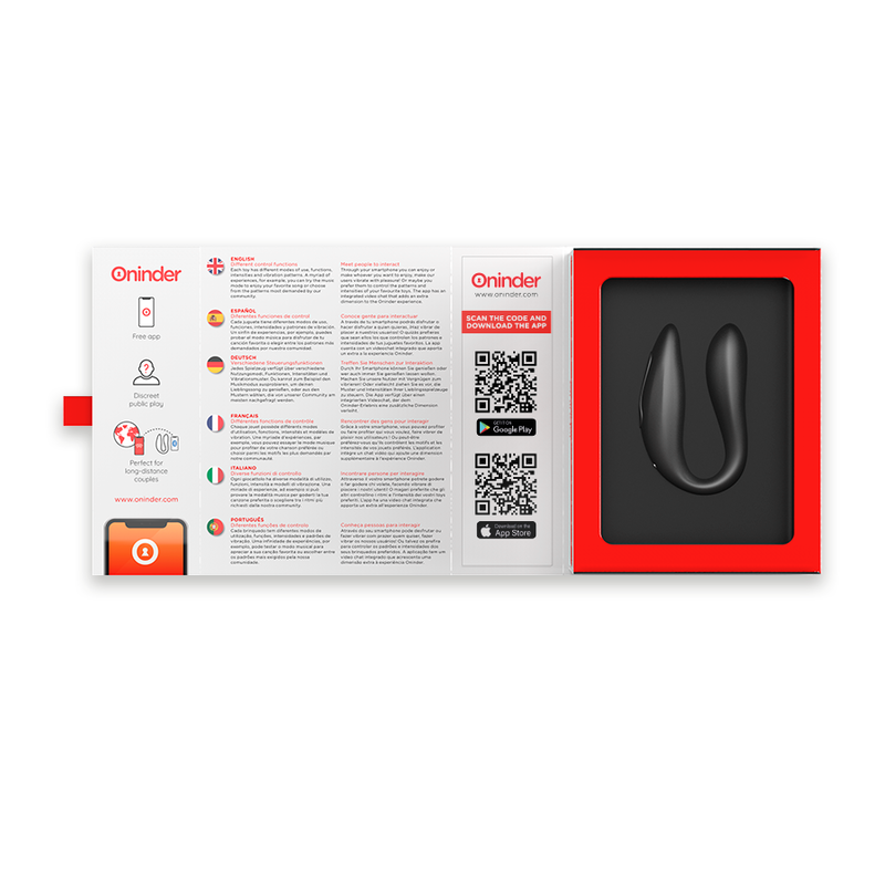 Oninder - Lisbon G-Spot and Clitoral Stimulator Black - Free App