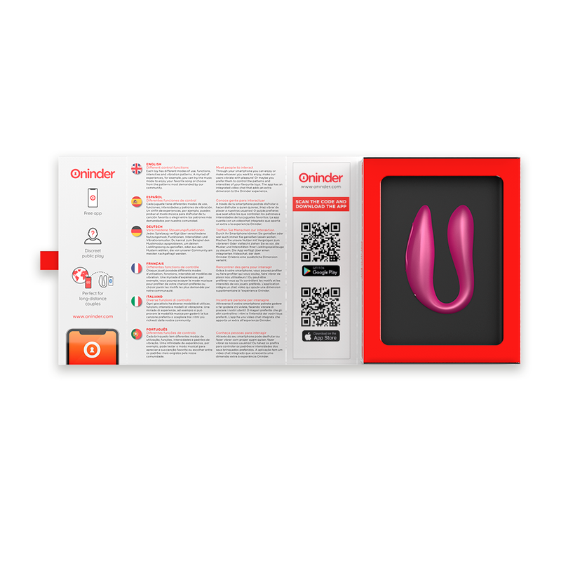Oninder - Lisbon G-Spot and Clitoral Stimulator Pink - Free App
