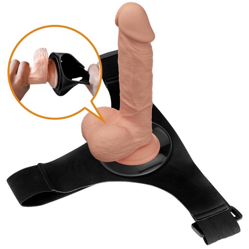 Pretty Love - Harness Pants Universal Harness with Dildo Jerry 21.8 cm Natural
