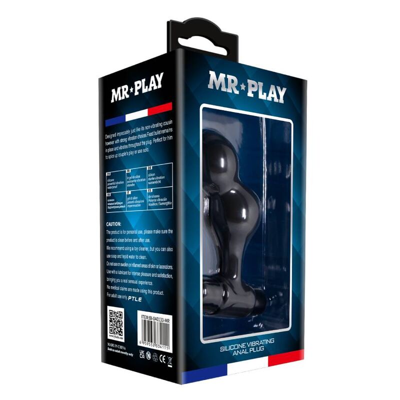 Mr Play - Black Silicone Vibrating Anal Plug