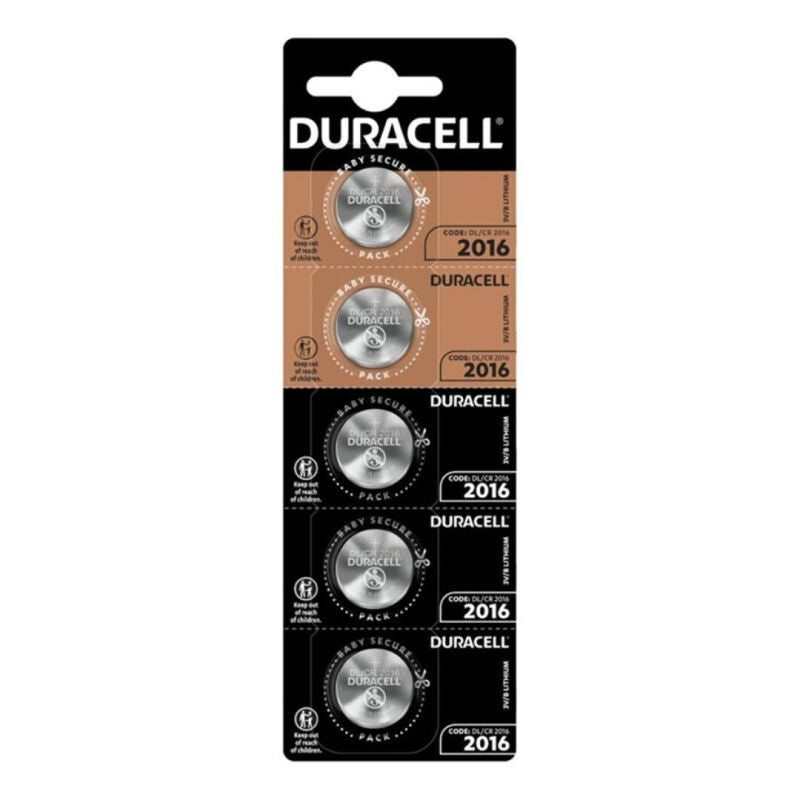 Duracell - Lithium Coin Battery CR2016 3V 5 Pack