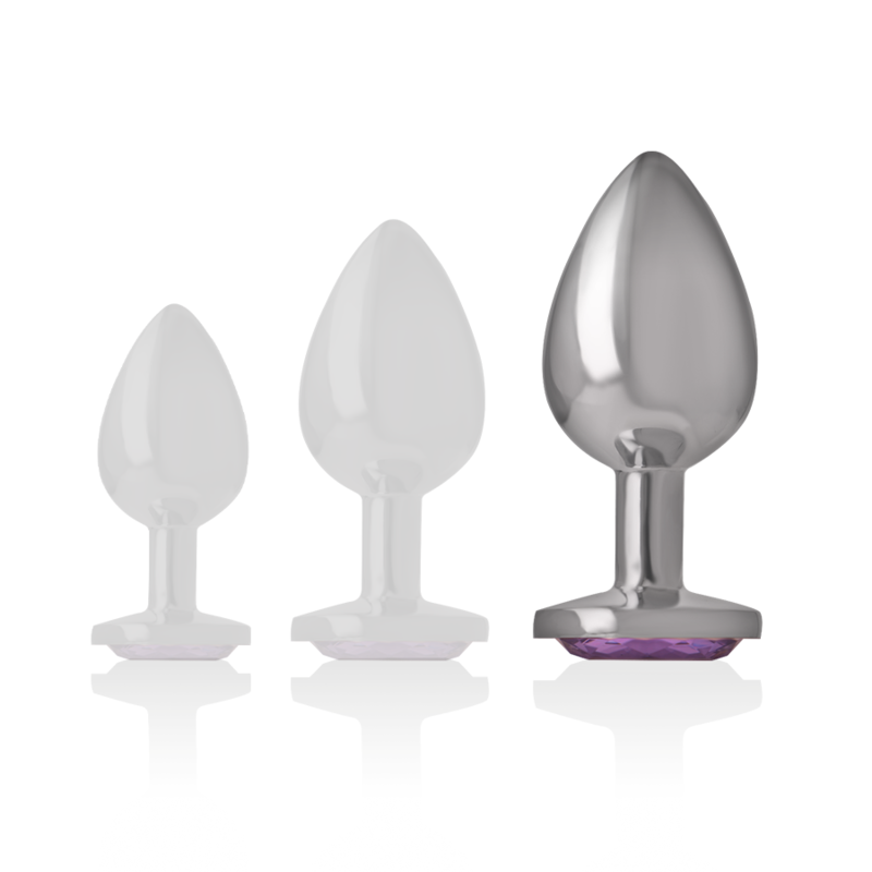 Intense - Analplug Aus Aluminiummetall Mit Violettem Kristall, Grã–Sse L