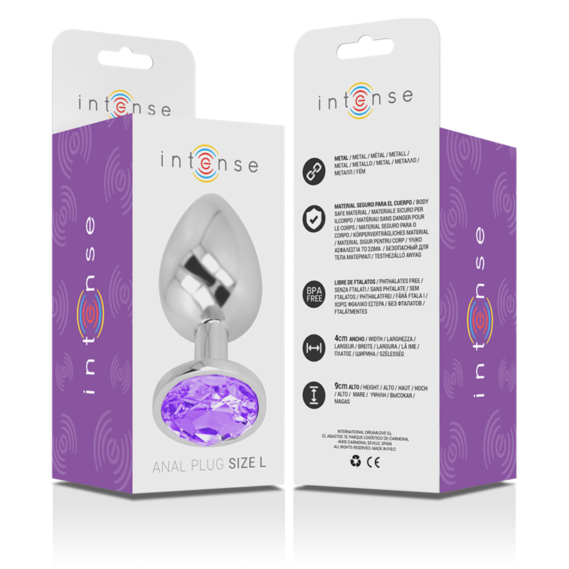 Intense - Analplug Aus Aluminiummetall Mit Violettem Kristall, Grã–Sse L