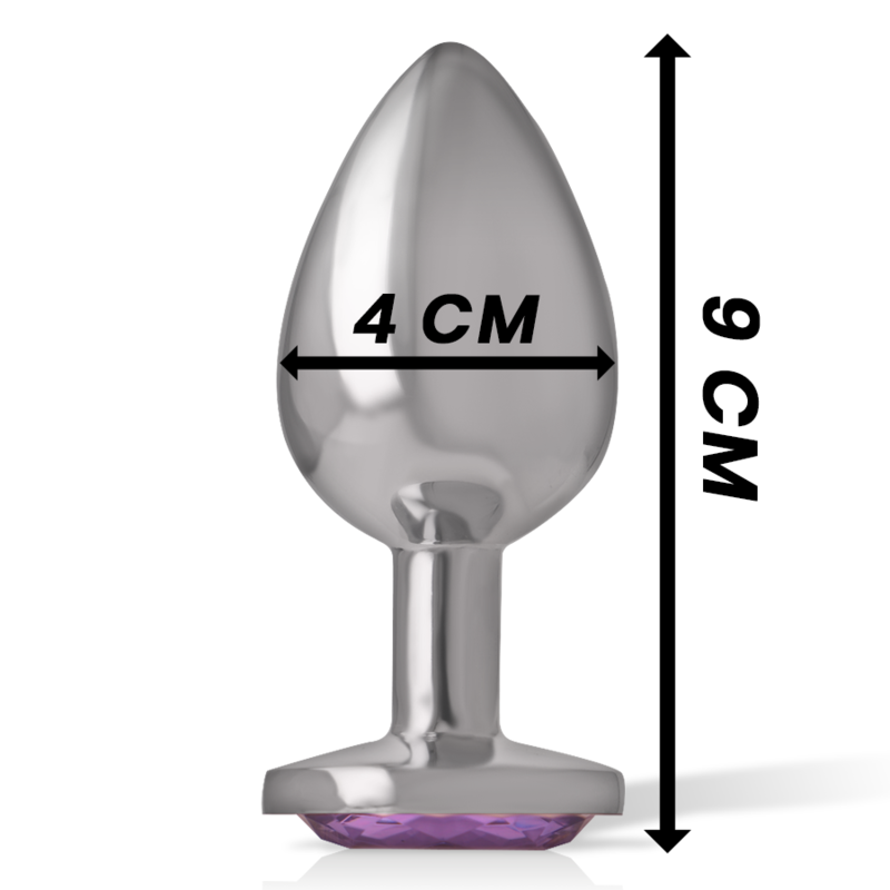 Intense - Analplug Aus Aluminiummetall Mit Violettem Kristall, Grã–Sse L