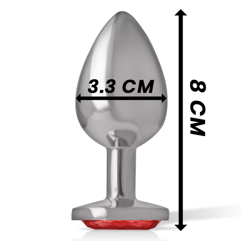 Intense - Metal Anal Plug With Red Crystal Size M