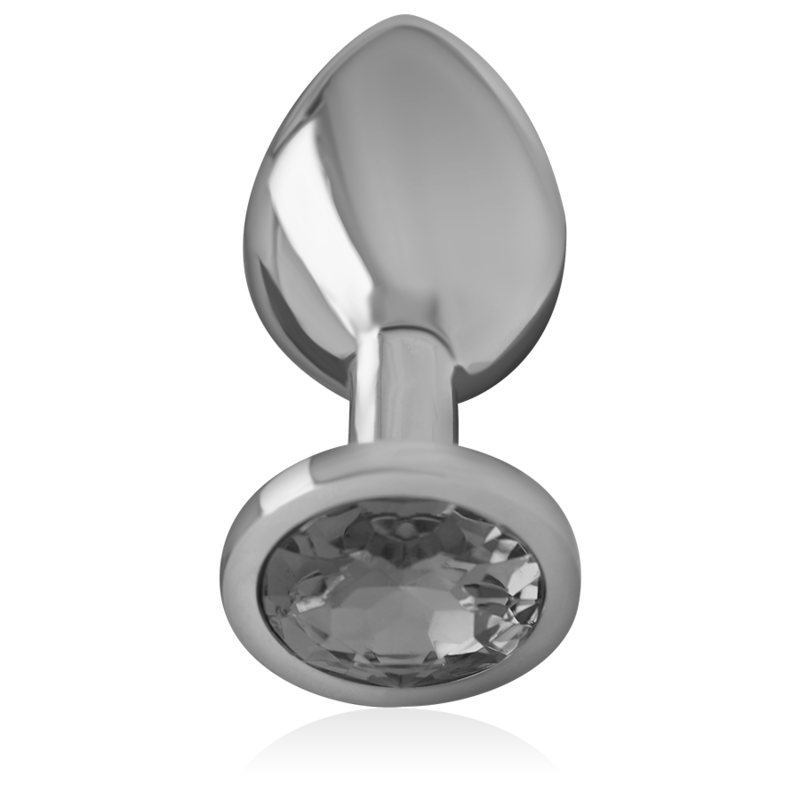 Intense - Analplug Aus Aluminiummetall Mit Schwarzem Glas, Grösse M