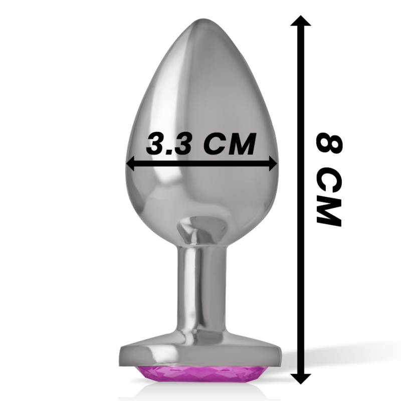Intense - Analplug Aus Aluminiummetall Mit Rosa Kristall, Grösse M