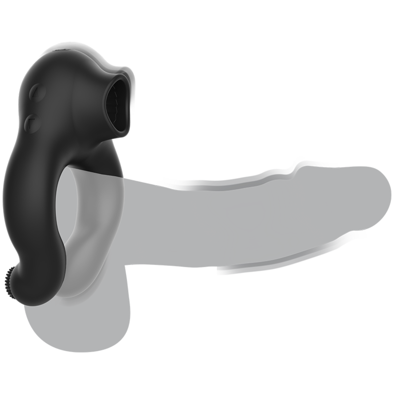 Black&Silver - Silicone Vibrating Ring, 3 Motors, Rechargeable, Black