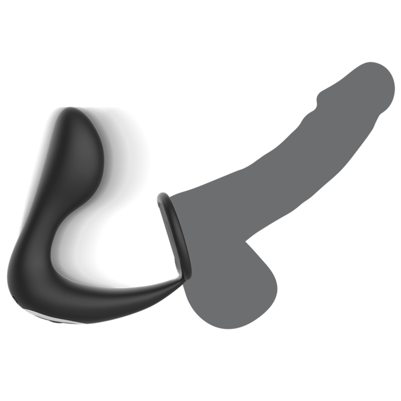 Black&Silver - Anal Massager with Remote Control, Rechargeable Silicone Black