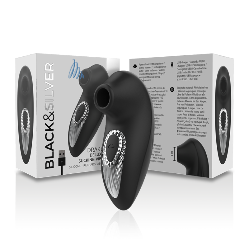 Black&Silver - Drake Deluxe Sucking Vibe Wiederaufladbares Silikon Schwarz