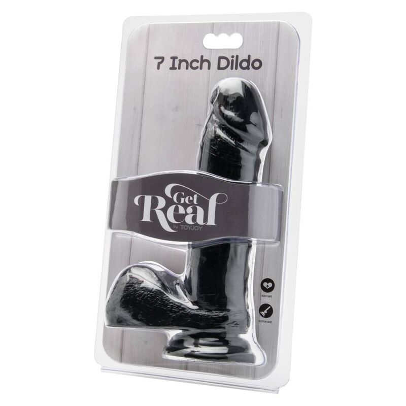 Get Real - Dildo 18 Cm Mit Schwarzen Eieren